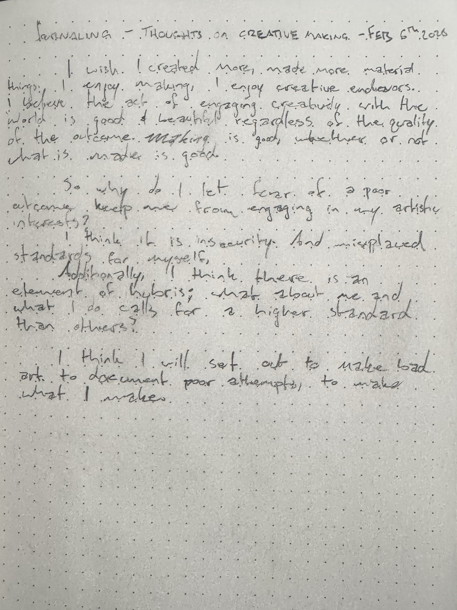 thoughts on creative making